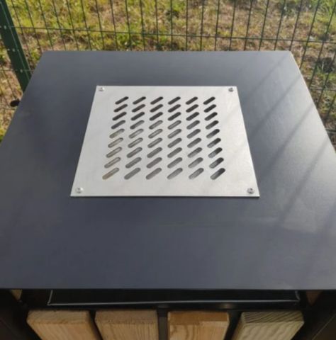 Corbeille City - Mobilier urbain en métal et bois avec cendrier intégré - 100L - L500 x P500 x H900 mm_2