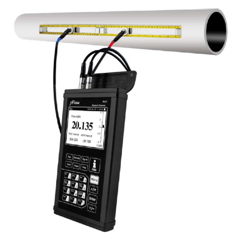 P117-KIT | Kit débitmètre à ultrasons portable - mallette, transducteurs sur règle et accessoires - GENTOS_2