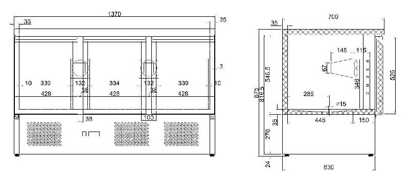 Table réfrigérée 3 portes l1365 7950.0112 COMBISTEEL_2