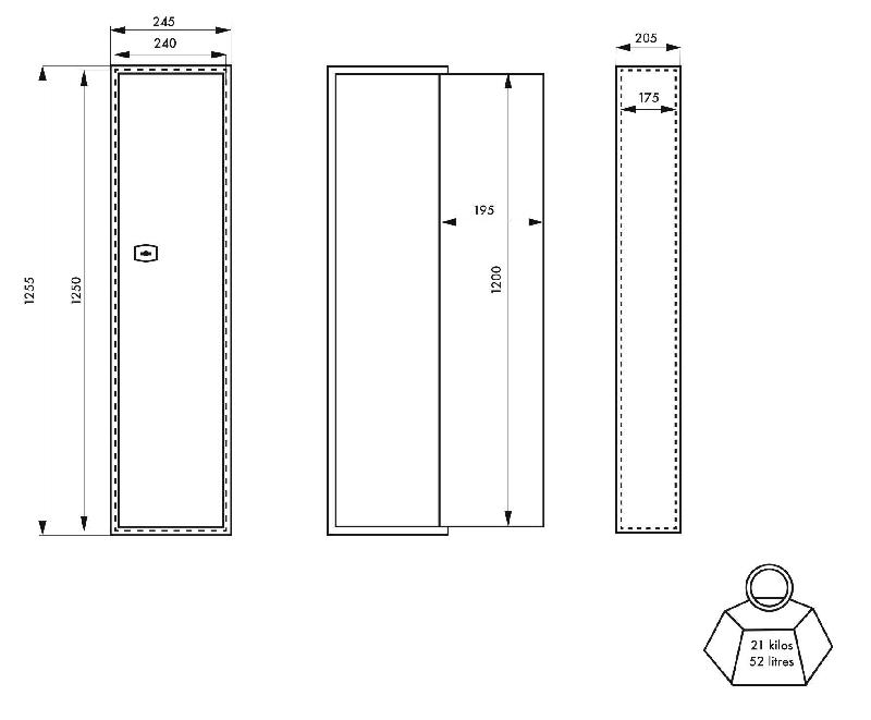 Armoire à fusils durban à clé 3 fusils_2