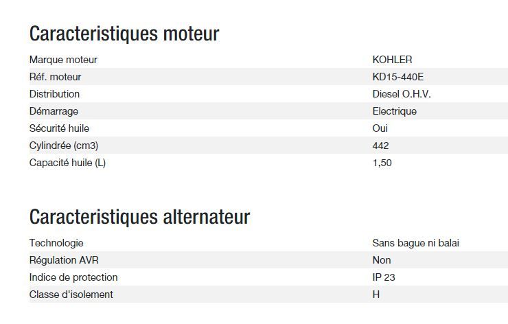 Groupe électrogène Diesel 6000 A Silence U Export - Kohler - Puissance max 5,40 kW - 60 Hz - 240 V_2