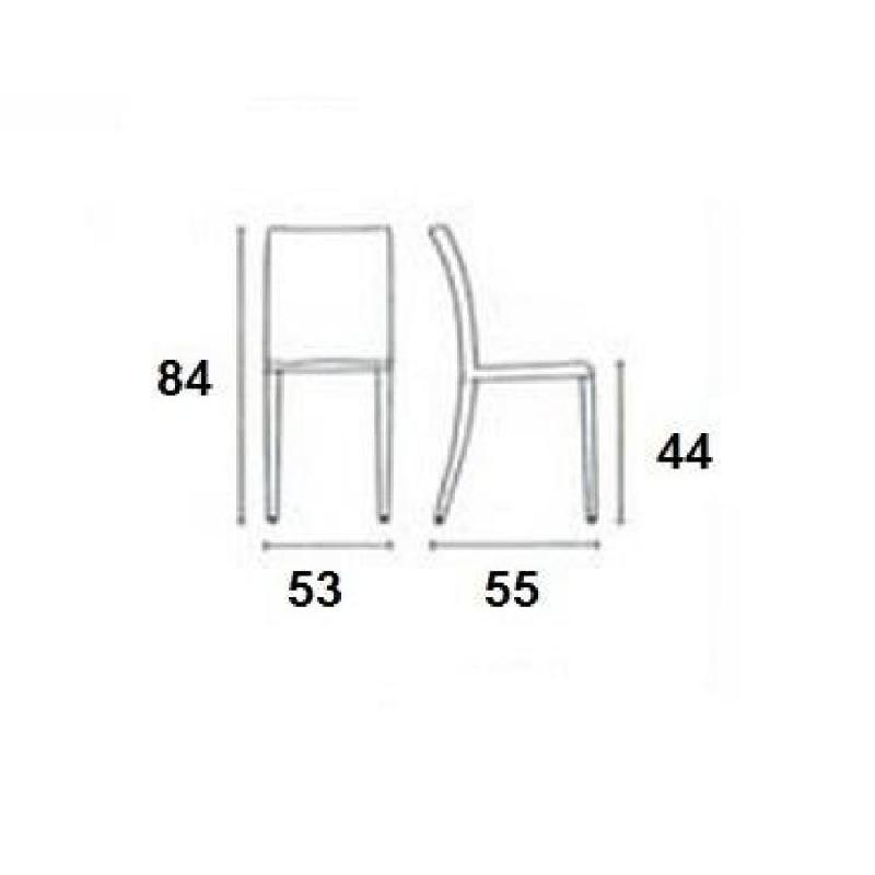 Lot de 2 chaises italiennes AIR - structure en acier chromé - assise en tissu NET noir respirant et lavable_2