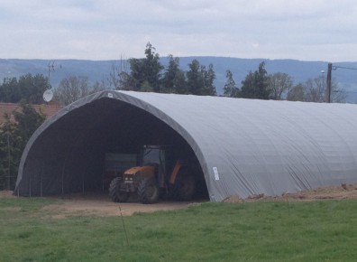 Tunnel de stockage Basilique / ouvert / structure en acier / couverture en PVC / ancrage au sol avec platine / 10.30 x 9 x 4.16 m_2