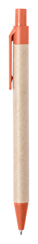 Stylo bille en papier recyclé - attributs en plastique écologique - encre bleue - couleur orange_2