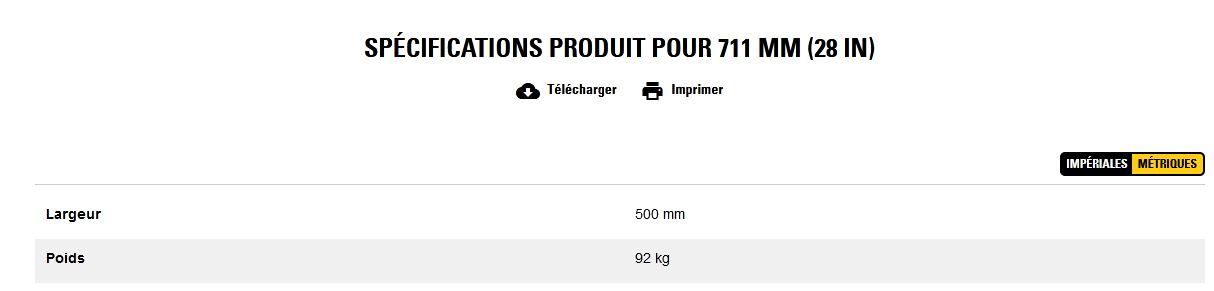 Godet d'excavation-mini-pelle - caterpillar finance france - 711 mm (28 in) - poids 92 kg_2