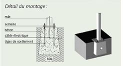 Mât d'éclairage public carré / hauteur 3 - 6 m / en acier galvanisé / diamètre de base 200 - 300 mm_2
