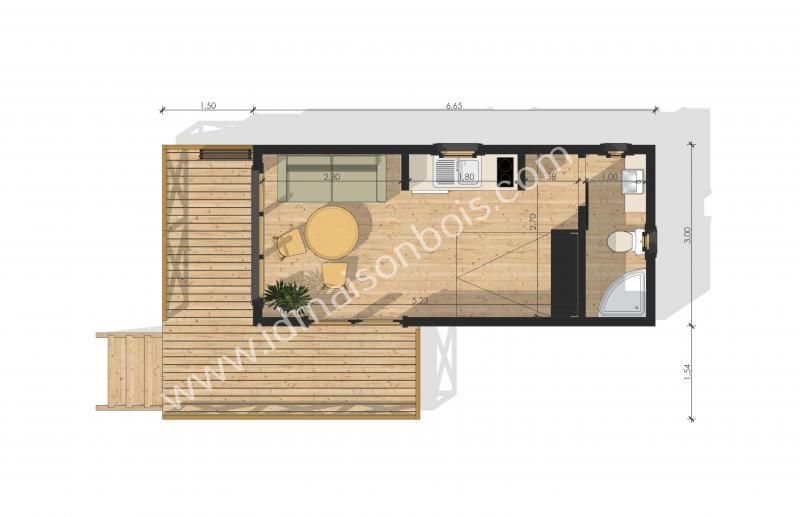 Paris - studio de jardin - ID Maison Bois - toit plat 20m² clé en main_2