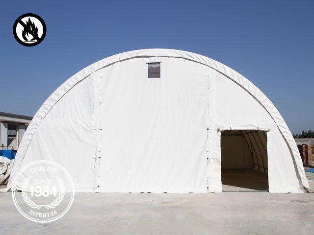 Tunnel de stockage 20x9,15x4,5 m - structure en acier - couverture PVC vert foncé 720 g/m² - fenêtres de toit - portes grandes et petites_2