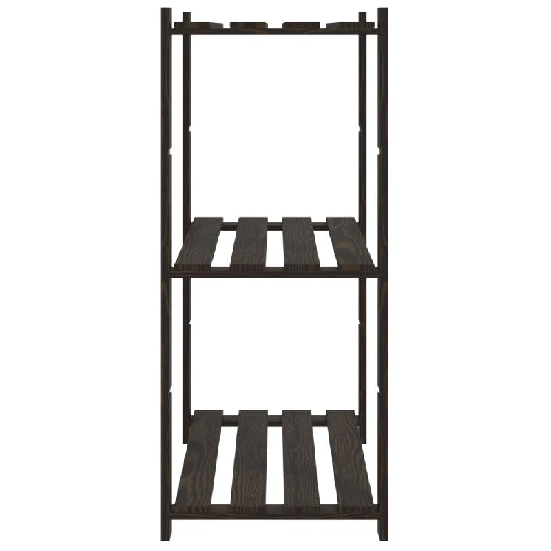 Vidaxl support de rangement à 3 niveaux noir 80x38x90 cm bois pin 373408_2