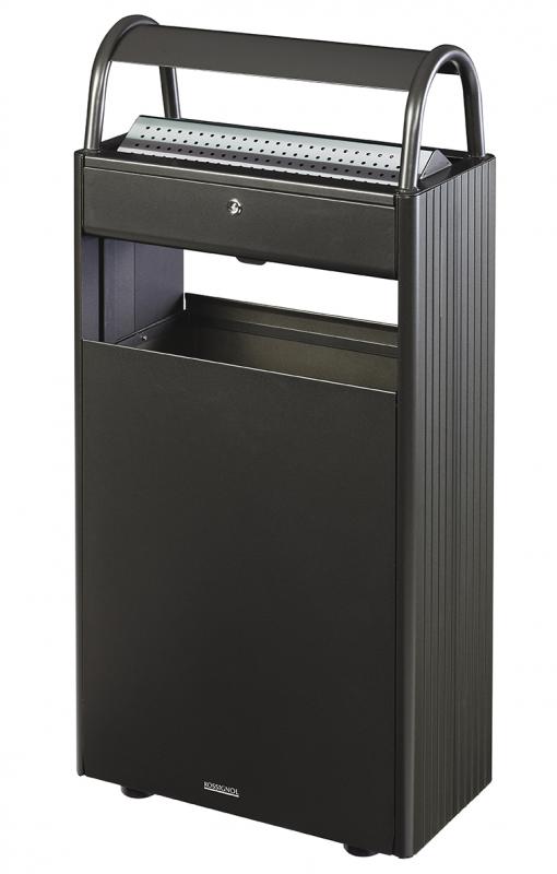 Cendrier corbeille - 12L/60L - Kopa - acier poudré anti-UV et grille écrase-mégots inox_2