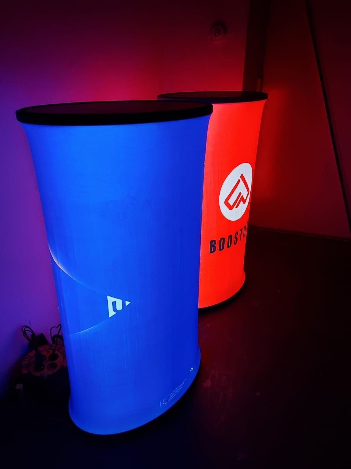 Comptoir lumineux rectangle en tissu tendu - Structure LED, format 80x53xH100cm avec sac de transport_2