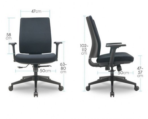 Fauteuil de travail Carine - Translation d'assise - Mécanisme synchrone - Référence 6372 FR204_2