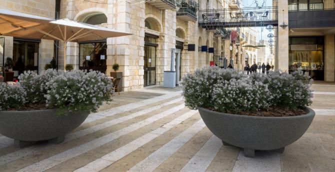 Jardinière Bol en béton cylindrique - Design classique pour zones historiques - Ciment blanc ou gris - Ø118 x 45 cm_2