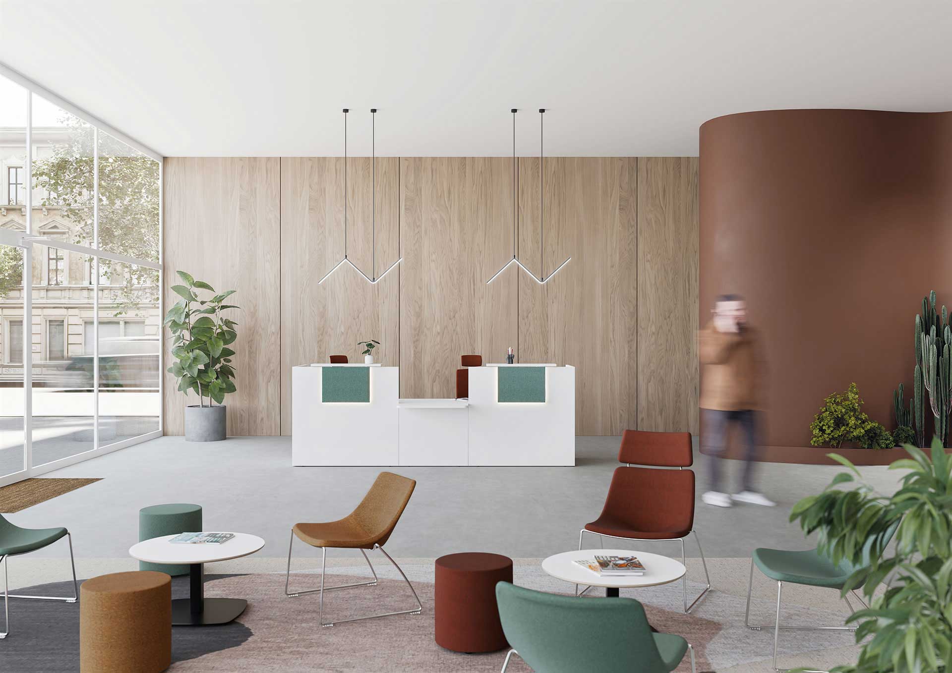 Banque d'accueil professionnel Image - Lignes sobres et épurées - Personnalisation avec logo et éclairage LED_2