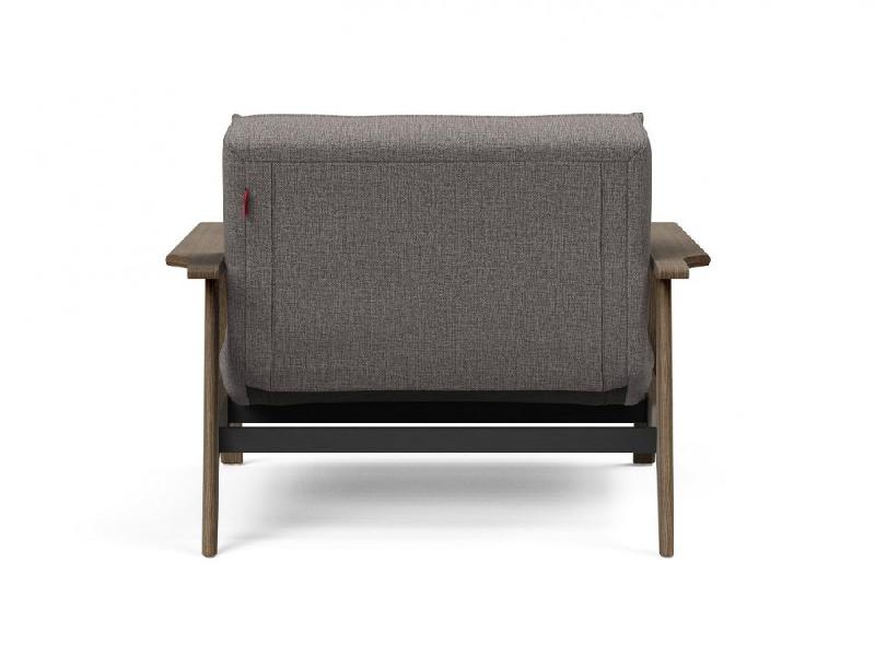 Fauteuil design convertible Splitback Frej Mixed Dance Grey - Innovation Living - Lit 90x115 cm avec accoudoirs en chêne fumé_2