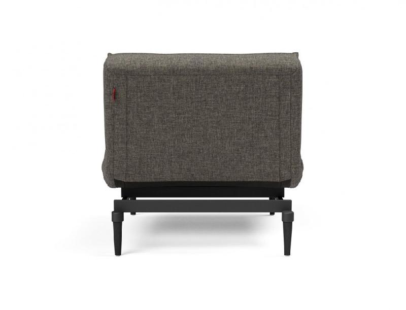 Innovation Living - Fauteuil Splitback Styletto Convertible Lit 90x115 cm - Pieds Fuseau Noir - Tissu Flashtex Dark Grey_2