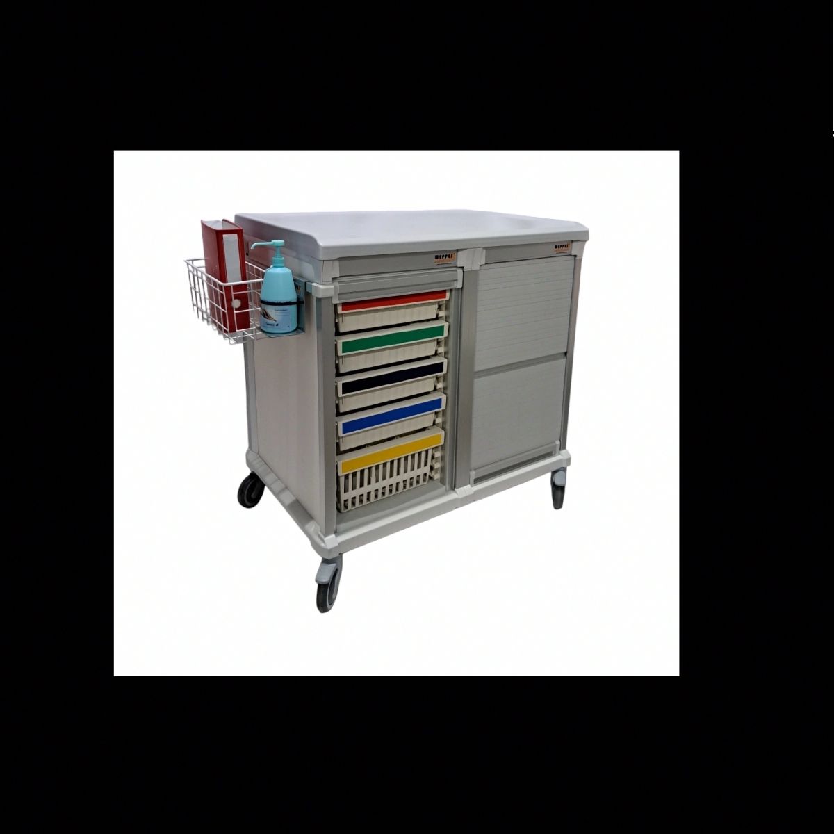 Chariot de soin hospitalier Weecart - 2 colonnes, configuration modulable pour stockage et transfert de médicaments et instruments_2