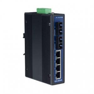 Switch Rail DIN industriel 6 ports - 4 Ethernet + 2 fibre optique mono-mode - Non managé - Référence: EKI-2526S-AE_2