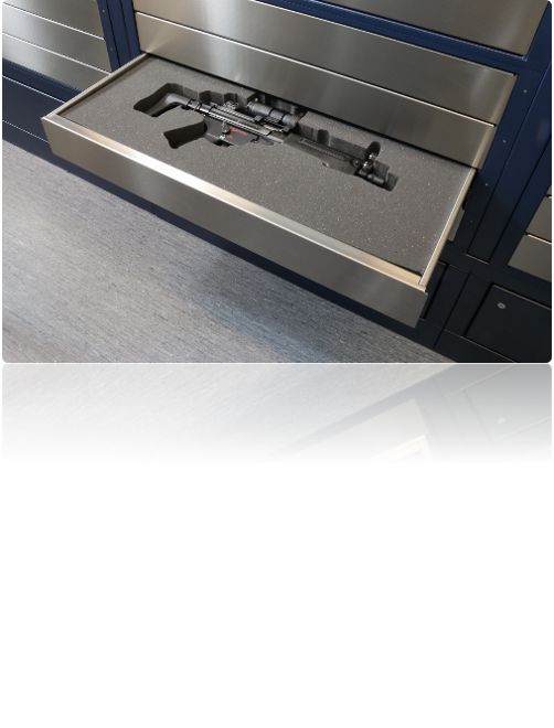 Système de gestion d’armes et de munitions - traçabilité RFID - casiers et tiroirs motorisés_2