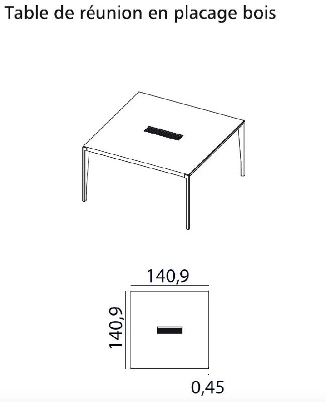 Table de réunion X9 pour 4 personnes - Officity. - Anthracite, Noyer américain_2