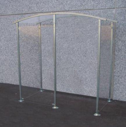 Abri Rock - Piliers en acier zingué, parois en plexi transparentes, toit en polycarbonate_2