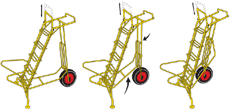 Brouette escabeau avec porte cagette et brancard * - 4, 1.10m_2