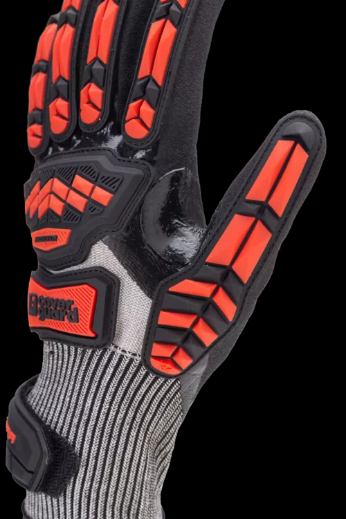 Gants rouge CUT D double enduit 3/4 nitrile noir + TPR - Référence : 1CHIC30_2