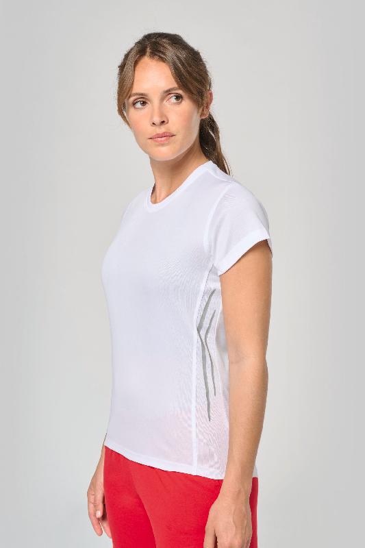 T-shirt de sport bi-matière manches courtes femme - PROACT - Réf: PA466 - Tissu respirant et design réfléchissant_2