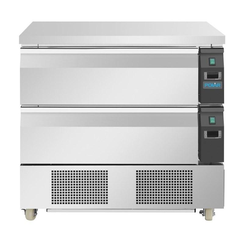 Soubassement double réfrigération 2 tiroirs Série U 4x GN 1/1 DA996 Polar_2