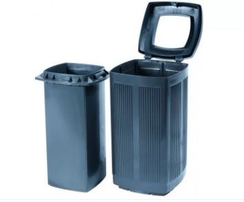 Corbeille publique Toscana - Polyéthylène haute densité - 60 litres - Anti-UV et anti-graffitis_2