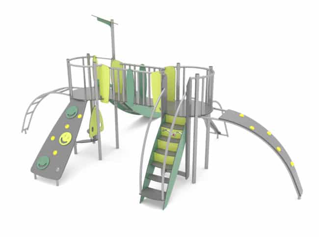 Structure multi-activités métallique Stellar Melilla - LD1EK0151 - Ludoparc - 2 tours en inox pour 25 enfants_2