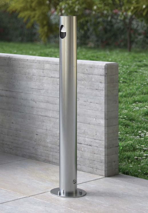 Bamboo cendrier - poubelle publique - city design - corbeilles cendrier en acier inoxydable thermolaqué_2