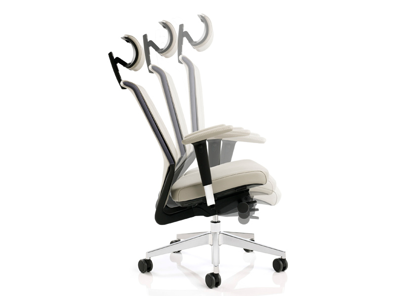 Fauteuil ergonomique Waldo en cuir régénéré - mécanisme synchrone 3 positions - soutien lombaire et appui-tête réglables_2