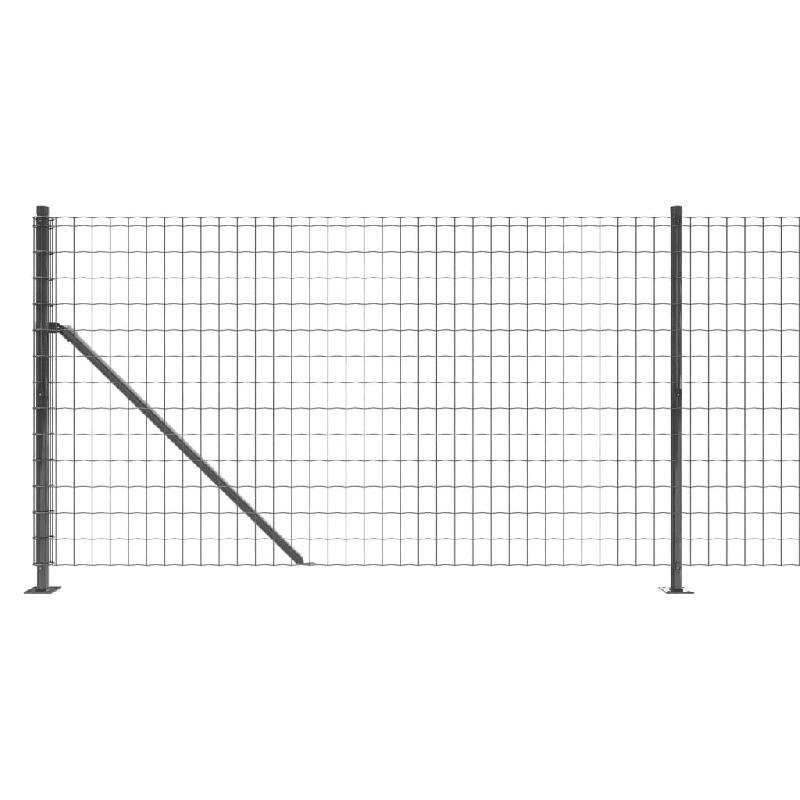 Vidaxl clôture en treillis métallique avec bride anthracite 0,8x10 m 154288_2