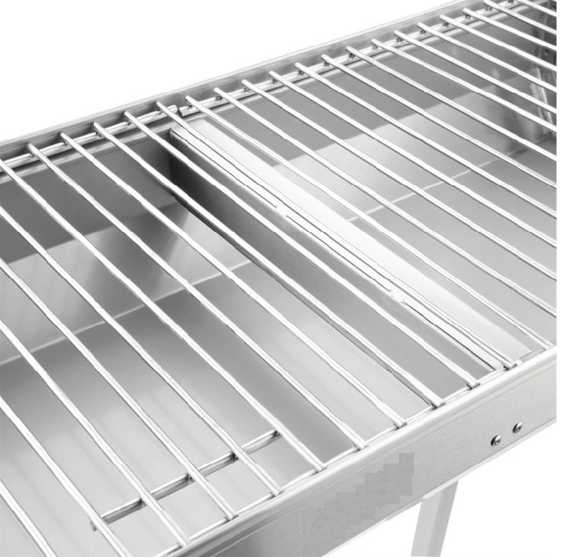 Barbecue à charbon de bois traditionnel en acier inoxydable_2