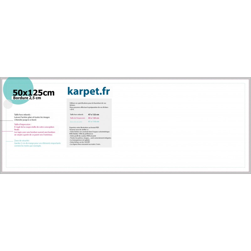 Tapis d'entrée personnalisé Karpet 50x125 cm - rebords 2,5 cm - absorbant et anti-dérapant - PE04_2
