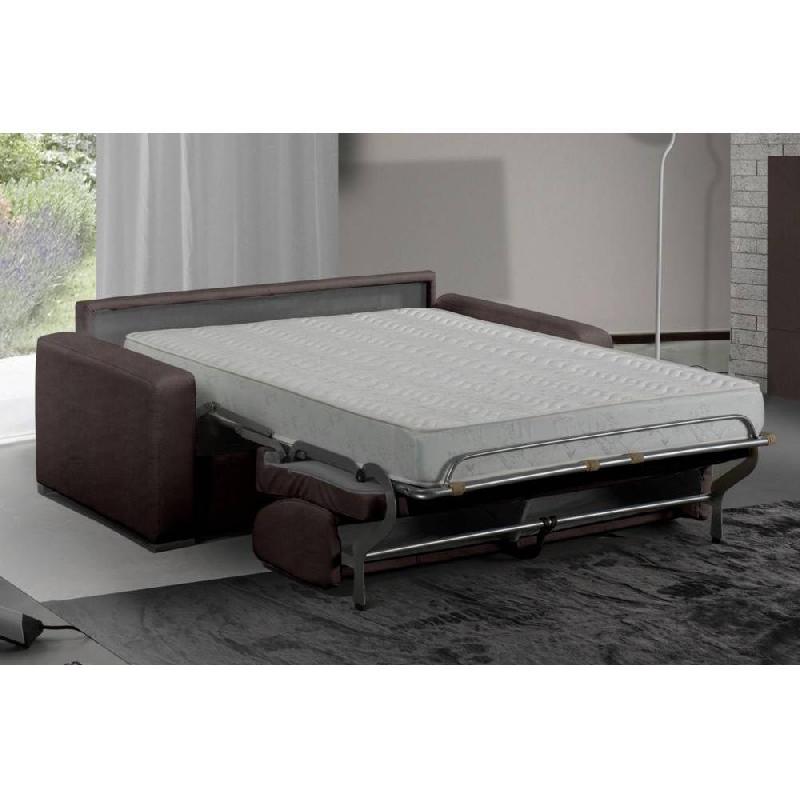 Canapé convertible express MASTER - Couchage 140x197cm - Matelas 18cm - Sommier à lattes RENATONISI - Microfibre taupe_2