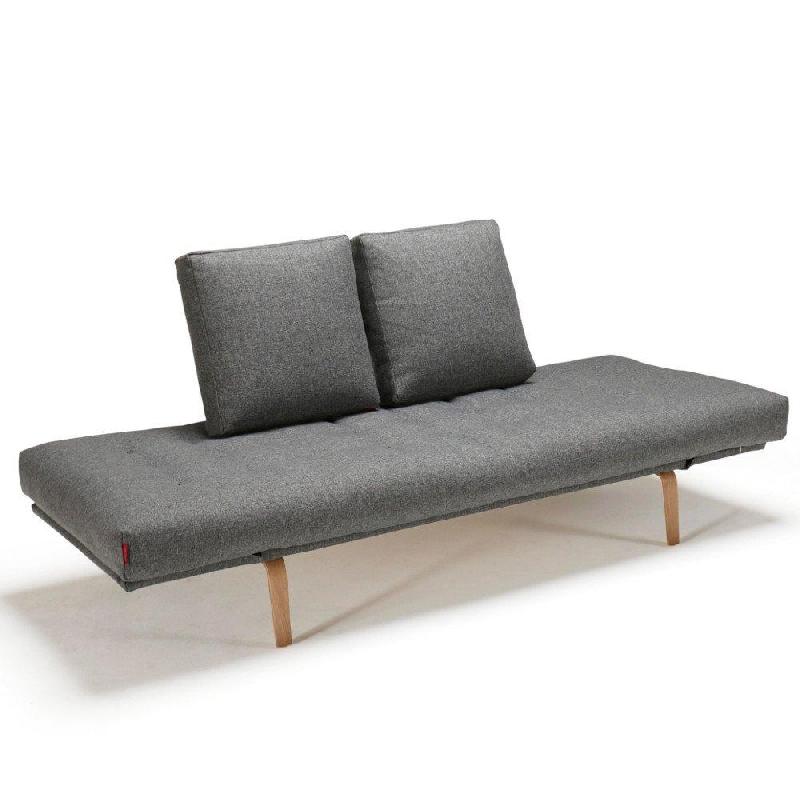 Innovation Living - Canapé convertible design Rollo Bow - Pieds chêne - Tissu Twist Charcoal - Multifonctionnel et confortable_2
