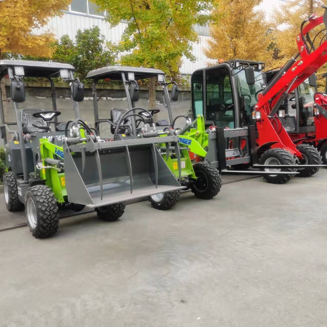 Chargeuse silencieuse adaptée au travail près d'animaux