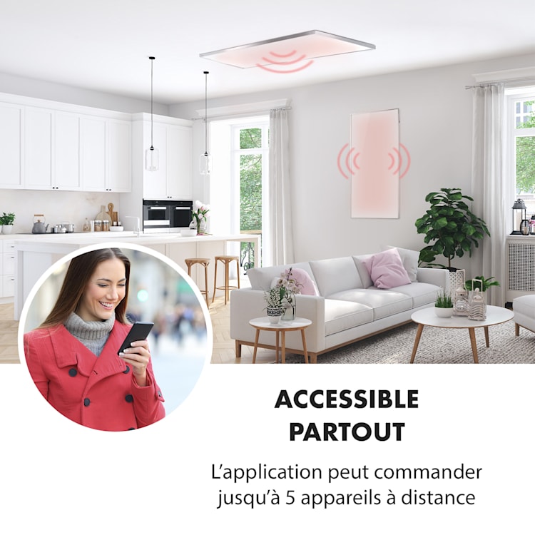 Radiateur infrarouge long - Wonderwall Smart 720 - extra plat, discret, zone d'efficacité jusqu'à 14m²_2