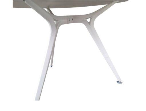 Table ronde blanche d'occasion - Mélaminé et acier epoxy - 100 cm de diamètre - Moderne et élégante_2