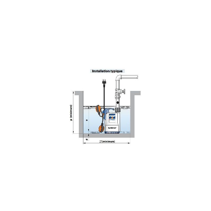 Pompe de relevage PEDROLLO TOP 3 - Eau salée et acides - Flotteur intégré - 220V - 9.6 m3/h - 0.55 kW_2