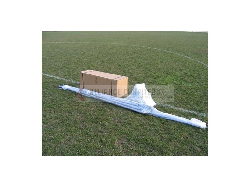 Tente de stockage fermée complète - structure fixe en acier - couverture unie - ancrage au sol avec platine - 4x5x3,37m - homologuée CTS7 - fabrication française_2