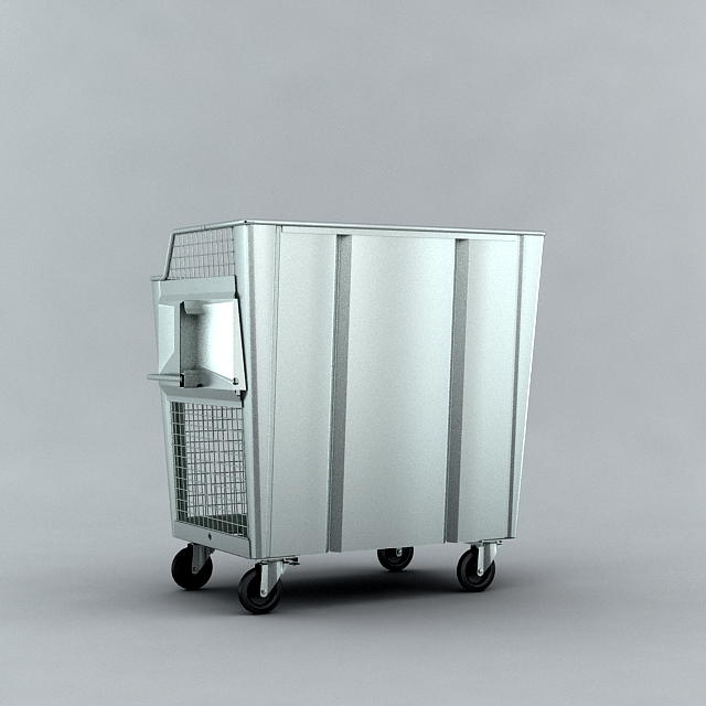 Container à grille en acier galvanisé - modèle 2400 avec roues pivotantes et ouverture en V_2