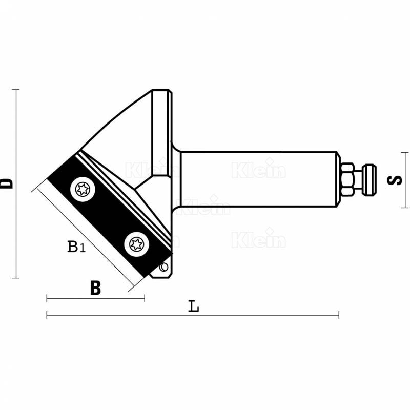 W171.670.R - Fraise à plaquette HW pour fraisage en V - Sistemi S.R.L. - Diamètre 67 mm - Angle 91°_2