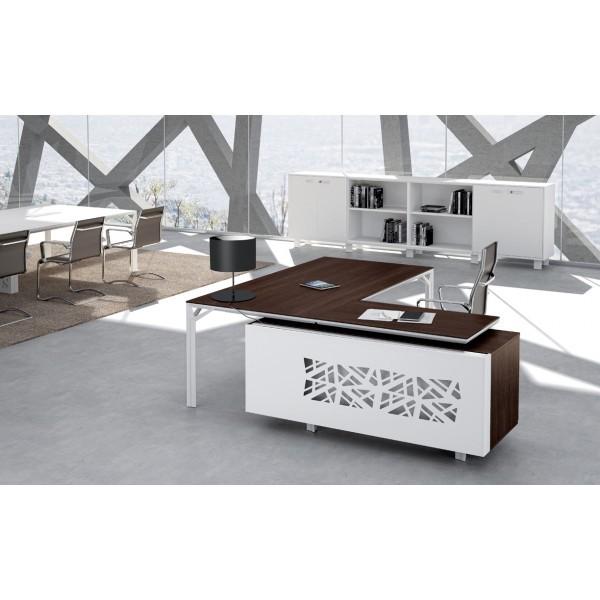 Bureau d'angle X8 avec caisson de rangement - Officity. - 191, Blanc, Droite_2
