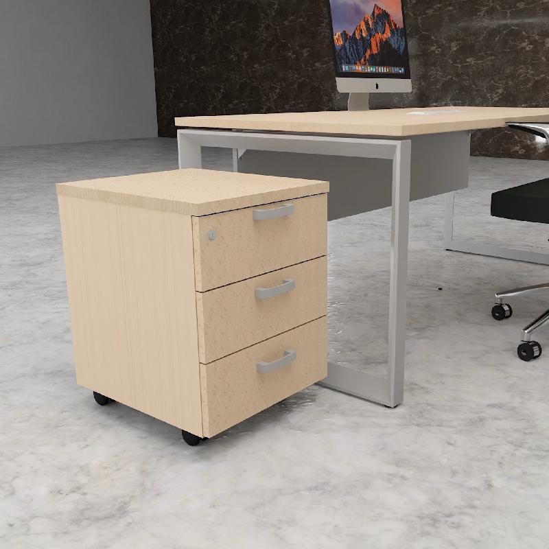 Caisson à roulettes 3 tiroirs uni - MOBEL LINEA - Hêtre_2