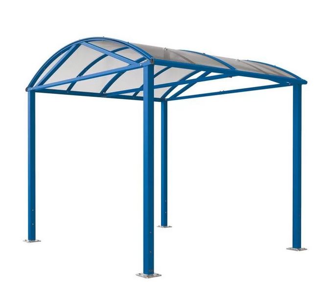 Abri vélos et motos voûte Large - Dimensions 2520x2640x2830 mm - Structure en acier galvanisé - Toiture en polycarbonate alvéolaire traité anti-UV_2