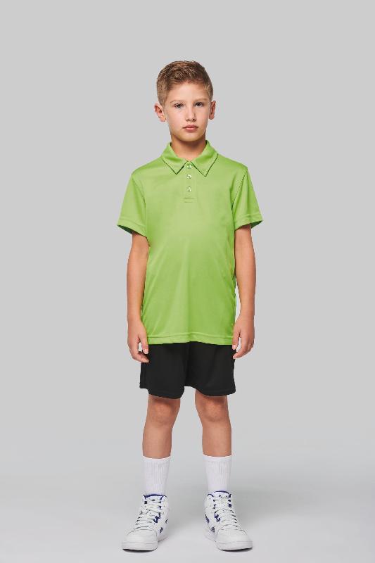 Polo sport manches courtes enfant - PROACT - Réf: PA484 - 100% polyester respirant - Taille 8/10 ans - Couleur orange_2