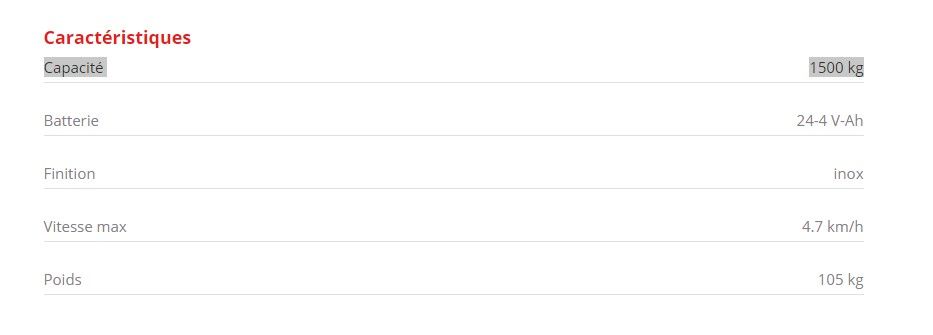 1500 RVS - Tracteur pousseur électrique Liftop - Capacité 1500 kg - Batterie interchangeable_2